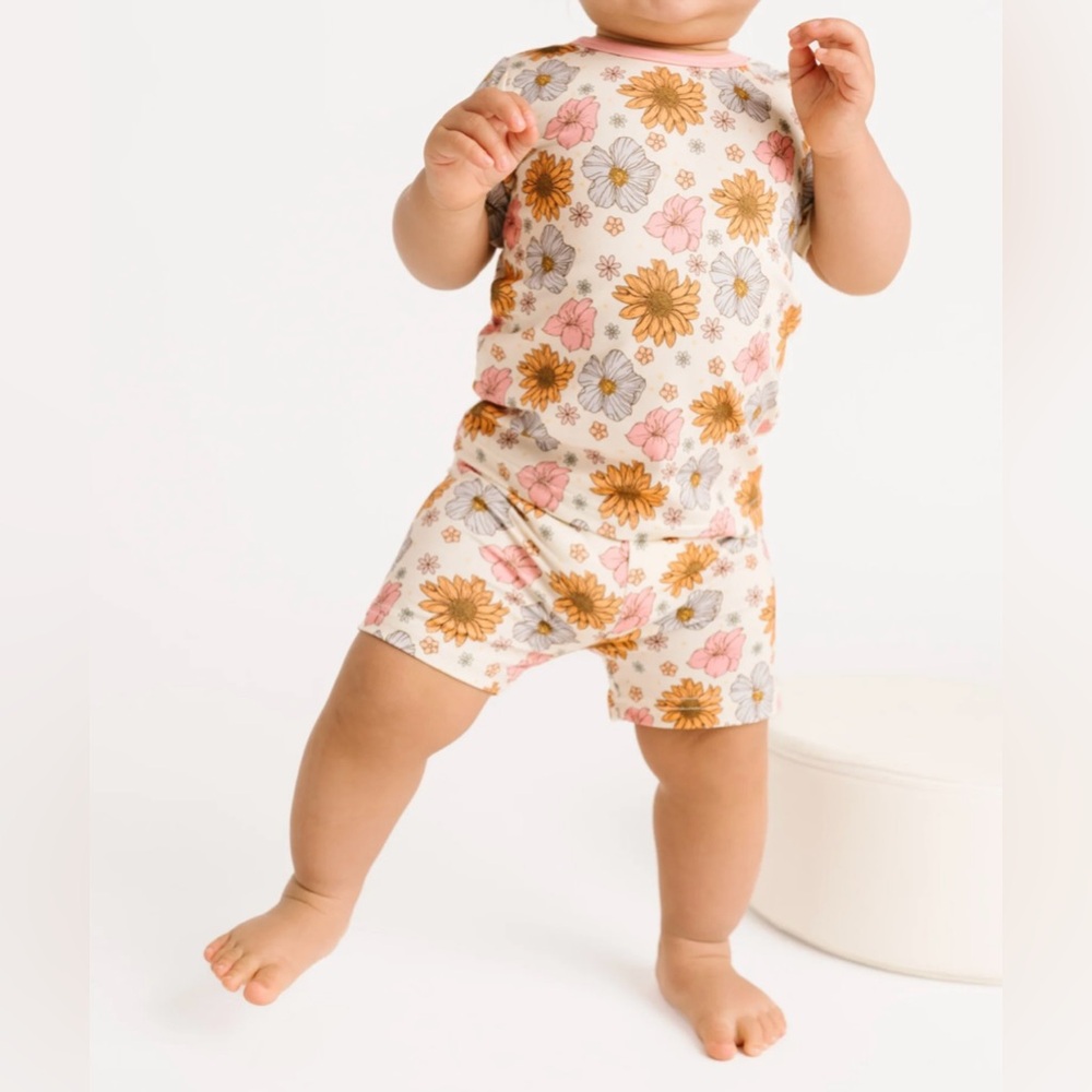 Little One Shop Floral Bamboo Shorts Set